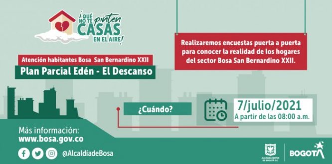 Puerta a puerta buscan conocer la realidad social de los habitantes del barrio Bosa San Bernardino XXII 