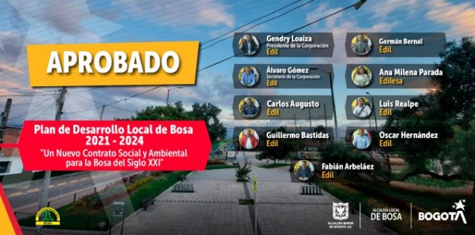 Con votación unánime los ediles y edilesa de Bosa aprobaron el plan de desarrollo local para los próximos 4 años Bosa ya tiene Plan de Desarrollo Local para los próximos 4 años