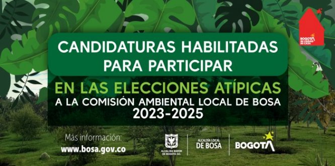 CANDIDATURAS HABILITADAS PARA LAS ELECCIONES ATÍPICAS A LA COMISIÓN AMBIENTAL LOCAL DE BOSA