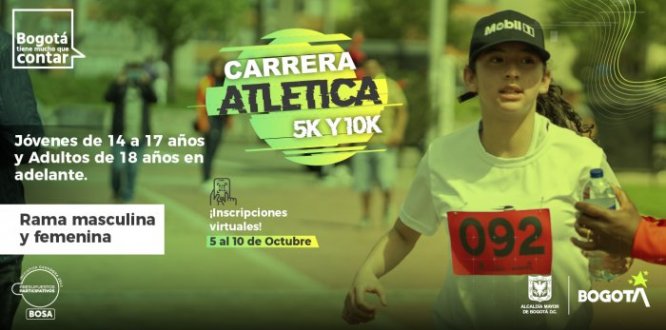 En el marco de la iniciativa ganadora de Presupuestos Participativos 2022, la Alcaldía Local de Bosa abre convocatoria para la "Carrera Atlética 5K Y 10K” en la rama masculina y femenina en la localidad de Bosa.