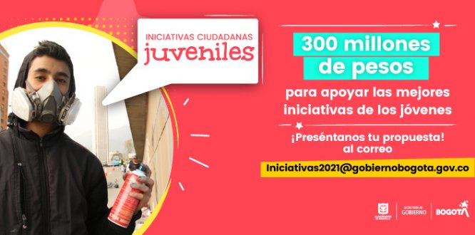 Secretaría de Gobierno destina $ 300 millones para impulsar proyectos de jóvenes de Bogotá