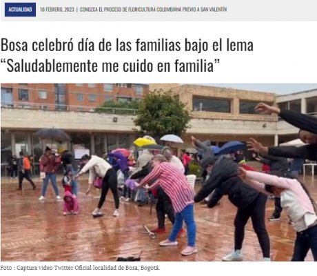 Bosa celebró día de las familias bajo el lema “Saludablemente me cuido en familia”