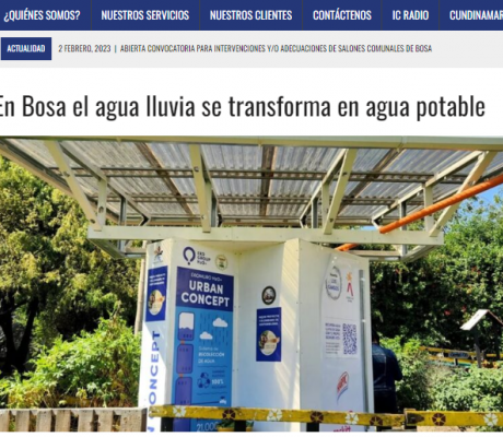 En Bosa el agua lluvia se transforma en agua potable